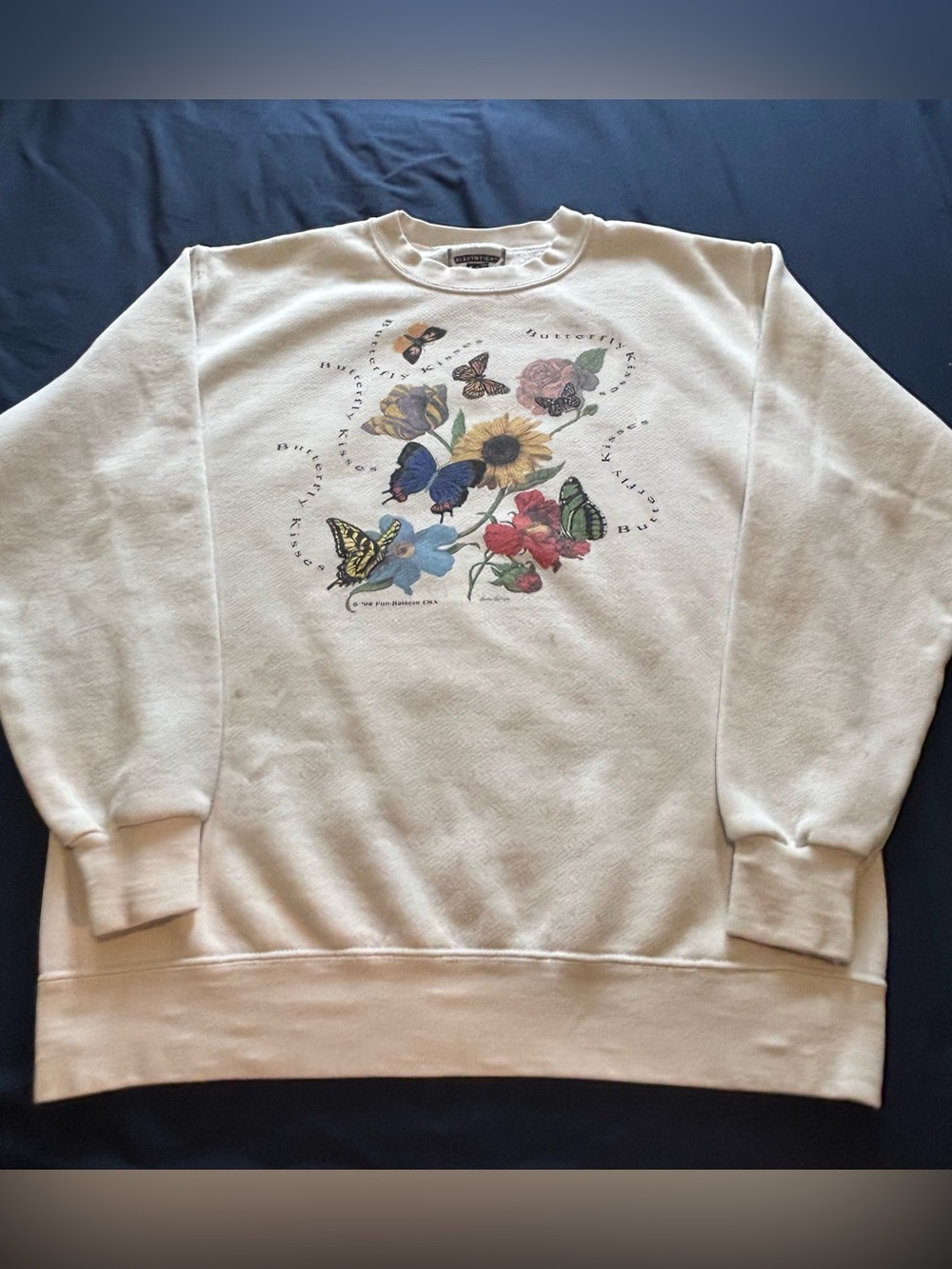 Vintage 1998 “Butterfly Kisses” Nature Crewneck Sweatshirt Size M